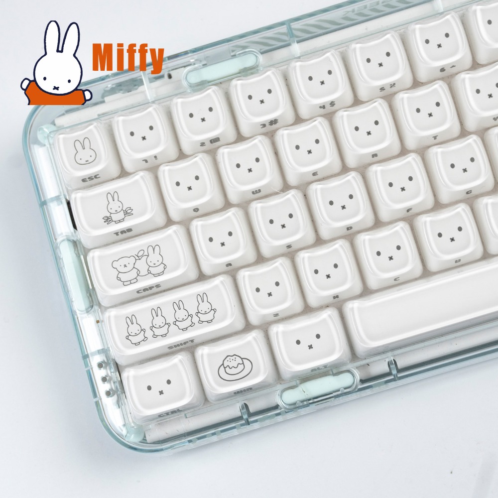 Pc Gaming Sultan - かわいいミッフィーキーキャップかわいいウサギのキーキャップメカニカルキーボードに適したクロス軸MAOプロファイルゲームオフィスPCゲーマーギフト