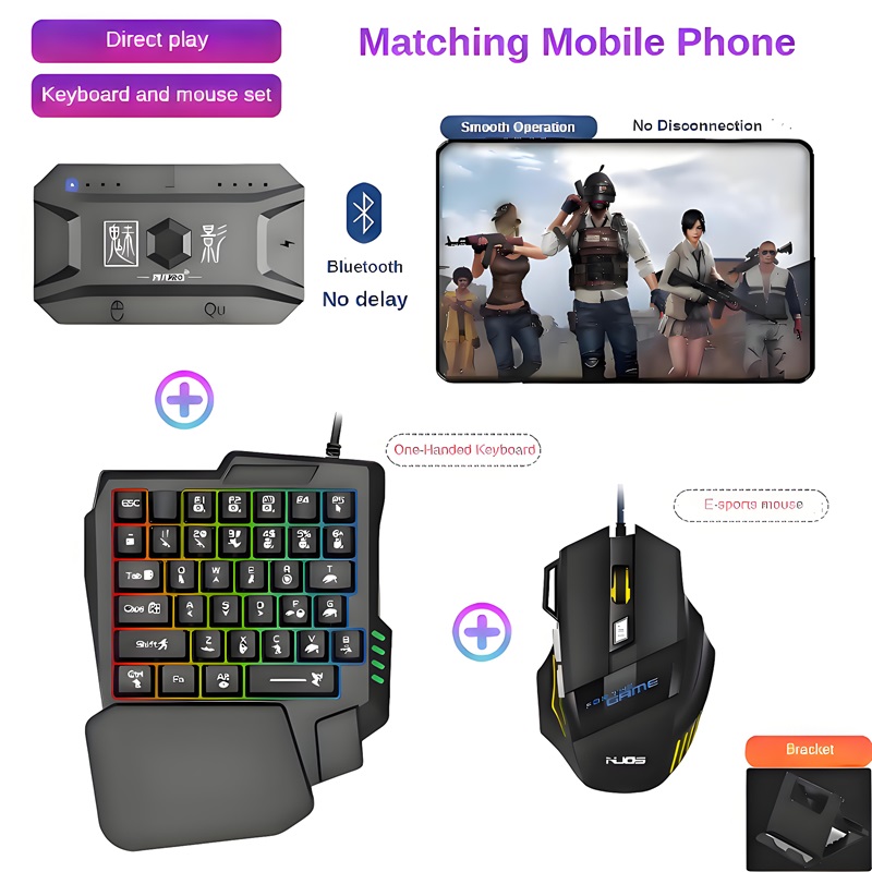 Mouse Bungee Holder - M1 Proゲームパッド携帯電話ゲームコンバーター マウスキーボードゲームコントローラー BT5.0 プログラマブルアダプター iOS