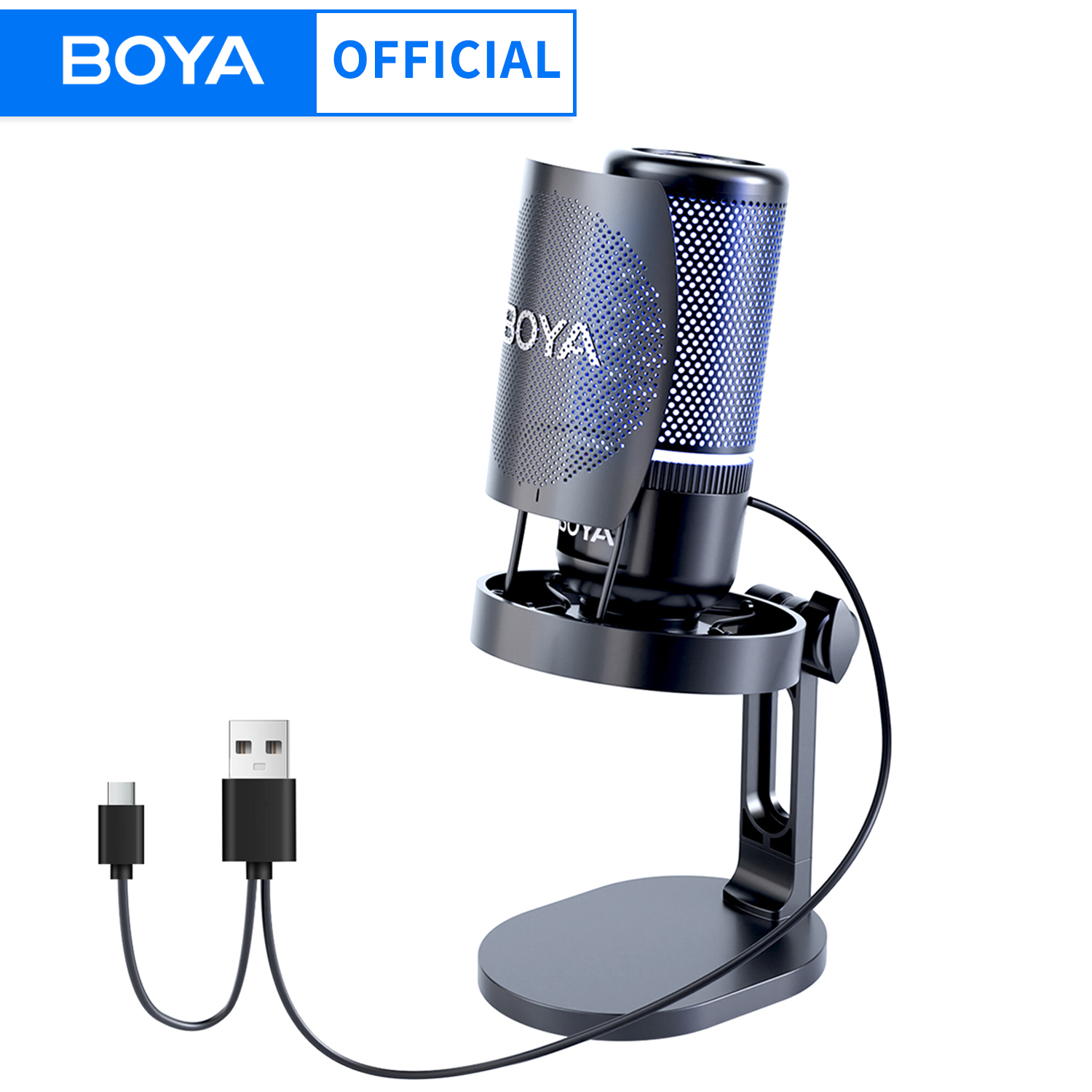 Pc Gaming Youtubers - BOYA K3 K9 USB ゲーミングマイク ノイズキャンセリング/RGB/ゲイン機能付き