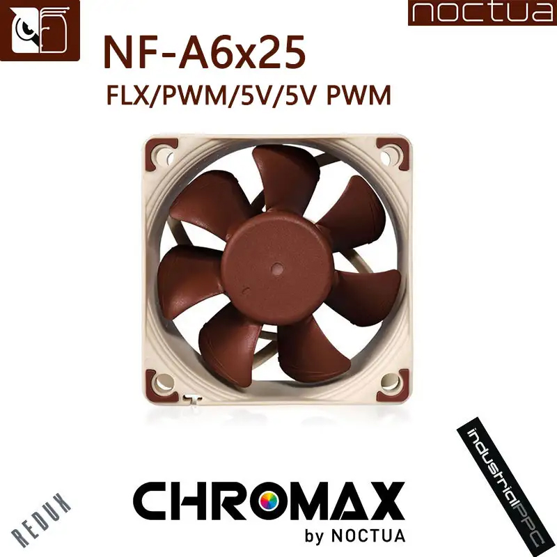 Pc Case Fan - Noctua-冷却ファン60mm,ファンNF-A6x25,5v/12v,インテリジェント温度制御,CPUファン