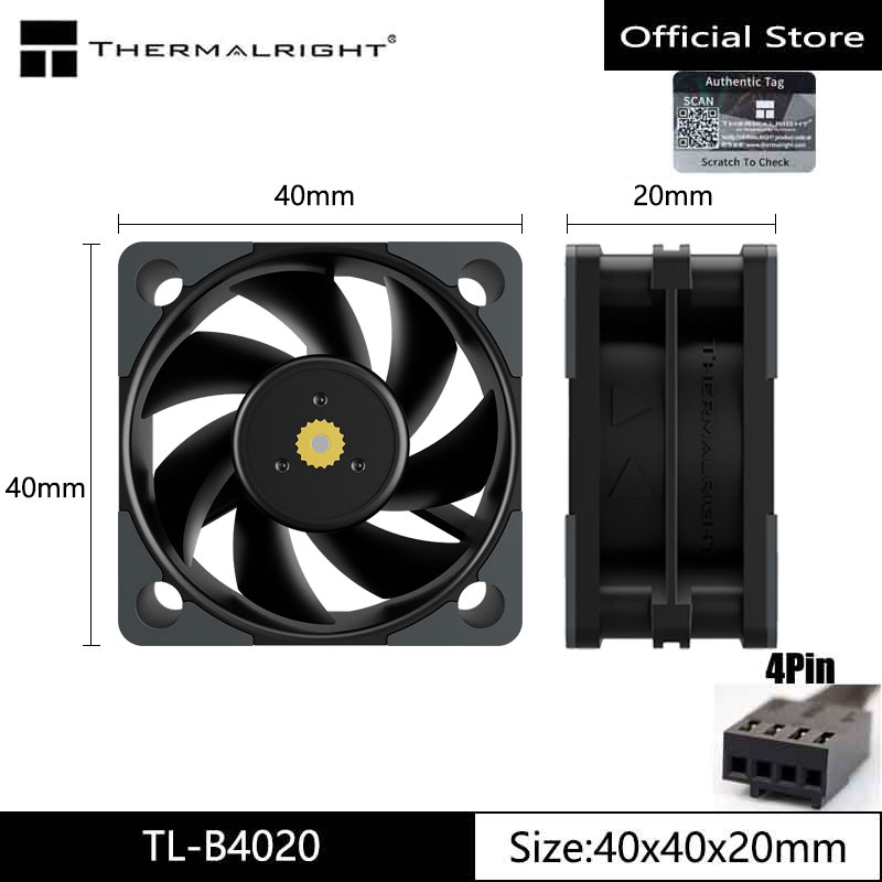 Pc Case Fan - ThermalrightTL-B4020 4CM シャーシ冷却ファン、40x40x20mm/ダブルボールベアリング/高風量 5500RPM/コンピュータ冷却ファン