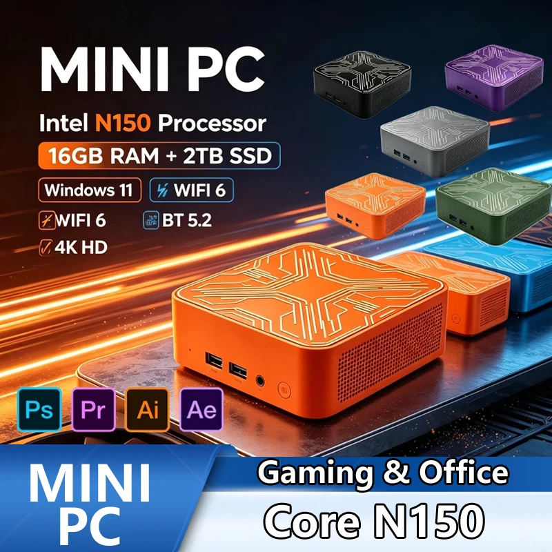Pc Gaming Editing - インテル Core N150 ミニPC、32GB RAM 2TB