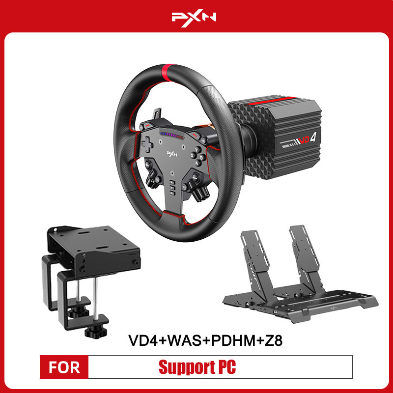Pc Gaming Entry - PXN V4Dバンドルレーシングホイール PXN VDシリーズ4Nmフォースフィードバックシミュレーターゲーミングステアリングホイール ダイレクトドライブサーボモーター PC用