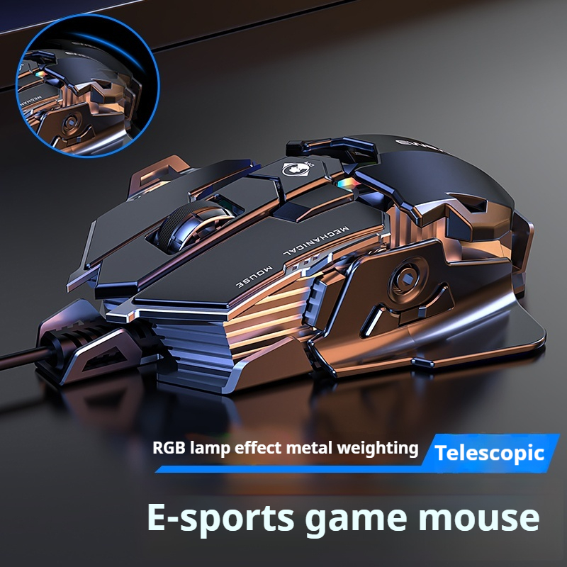 Mouse Bungee Holder - EWEADN 有線ゲーミングマウス、RGB、12800 DPI 調整可能、電気メッキ仕上げ、人間工学に基づいた、ドライバーサポート、ラップトップ、オフィス、ゲーム用