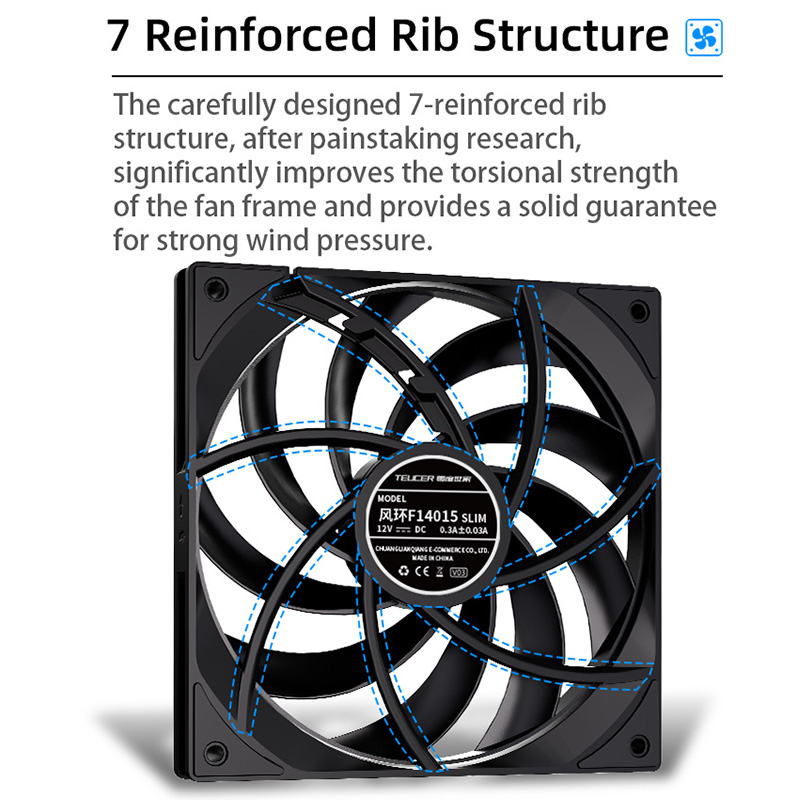 TEUCER F14015 SLIM 140mm PWMスリ - Pc Case Fan のレビューと価格
