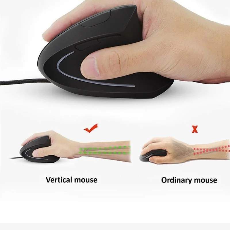人間工学に基づいた垂直右利き用ゲーミングマウス有線 3200 - Mouse Bungee Holder のレビューと価格