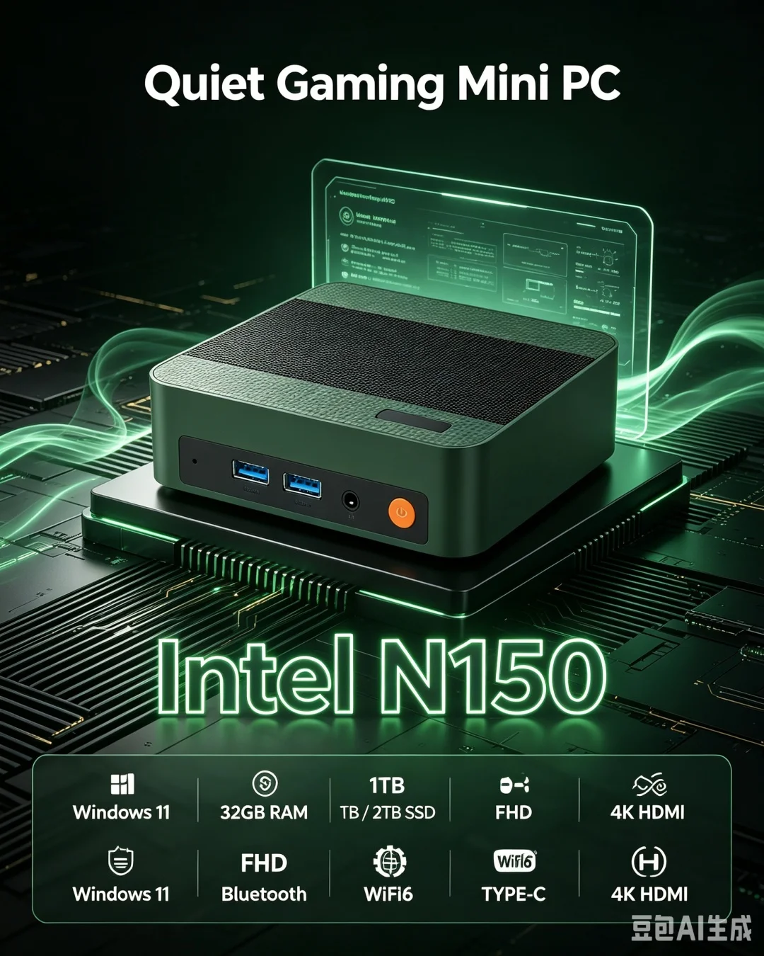 鮮やかなマルチカラーのIntel N150ミニPC、Win1 - Pc Gaming Editing のレビューと価格