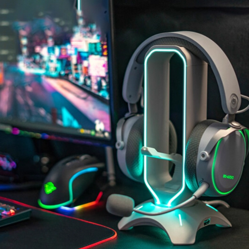 RGB ゲーミングヘッドフォンスタンド、マウスバンジーコード - Mouse Bungee Holder のレビューと価格