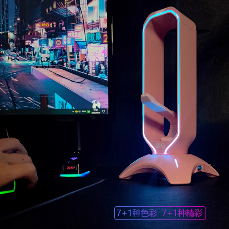 RGBヘッドセットスタンド、マウスバンジーコードホルダー付き - Mouse Bungee Holder のレビューと価格